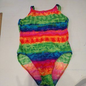 Vintage Beach Native One Piece Bathing Suit Tropical Size Large